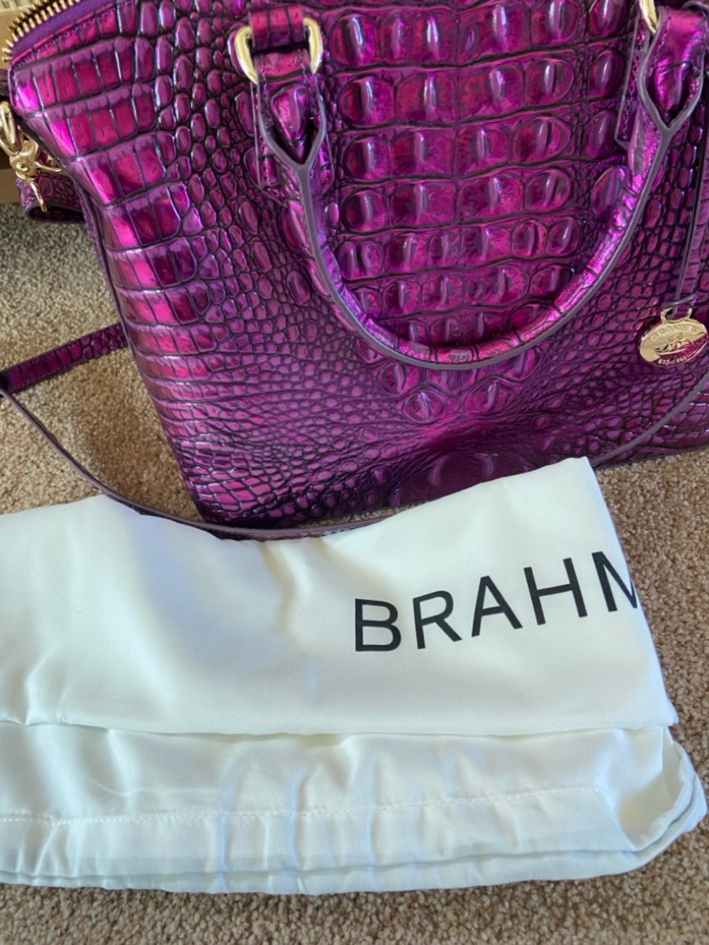 Amazing~Brahmin Duxbury Satchel Purple Potion Melbourne Leather BAG - Picture 7 of 7